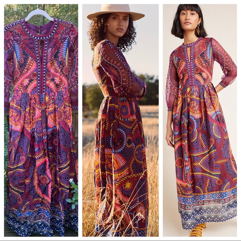 Anthropologie Multicolor Maxi Dress